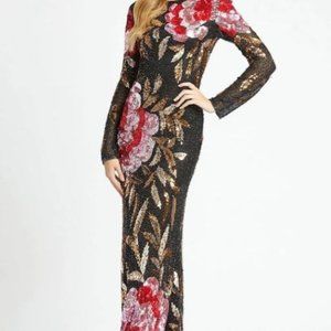 MAC DUGGAL - 4566R BATEAU MULTI-COLOR LONG DRESS